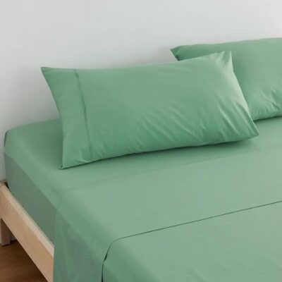 Cotton Bedding - Quilt cover set / Double / Mineral Green